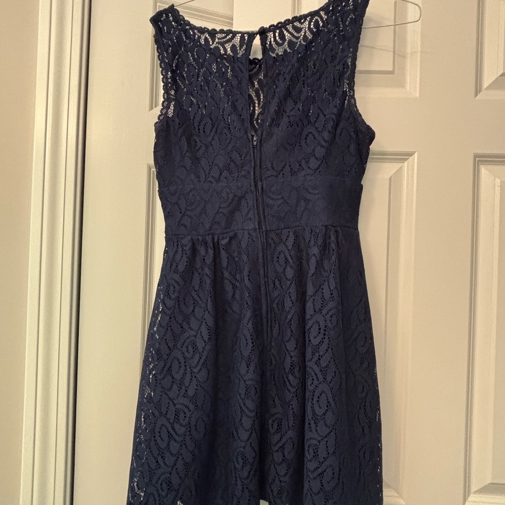 B Darlin Blue Sleeveless Fit and Flare Mini Dress
